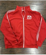 Walt Disney World Red White Mickey Mouse Ears Zip Up Men’s Track Jacket ... - $67.68 CAD