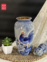 Pottery sermic vase handmade in Vietnam H 34cms  - £104.30 GBP