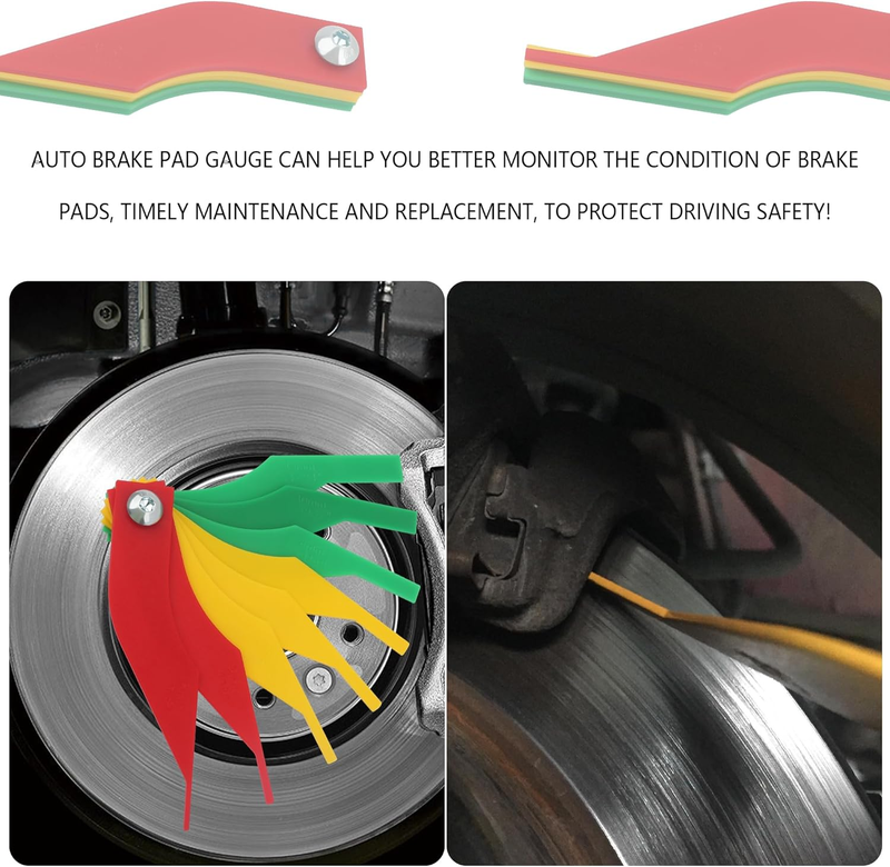 8PCS Brake Pad Measuring Tool,Color Coded Brake Pad Gauge with Metric & SAE Size Item image 5