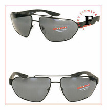 Prada Linea Rossa Core 56U Black Gray Sport Polarized Aviator Sunglasses PS56US - £193.82 GBP