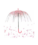  Pink Clear Umbrella   Transparent fashion dome umbrella All weather 45&quot; - £22.23 GBP