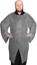 Aluminum butted chainmail shirt 10mm full sleeve 10mm costume Habergion shirt - £126.60 GBP
