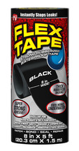 Flex Seal Flex Tape Strong Rubberized Waterproof Tape, 8 Inches x 5 Feet, Black - £37.25 GBP