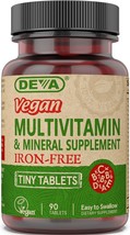 DEVA Vegan Multivitamin and Mineral Supplement Iron-Free - with Vitamins A, C, D - £32.76 GBP