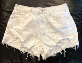 Forever 21 Shorts Womens 30 White Distressed Cut Off Denim Ripped Premium Jean - £7.02 GBP