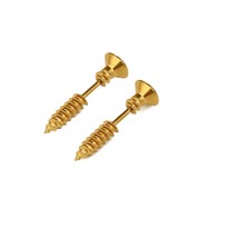 punk stainless steel Screw stud earrings for men black Golden earrings e-girl pe - £7.59 GBP