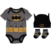 Batman Armor 3-Piece Bodysuit Cap and Socks Set Black - $20.98