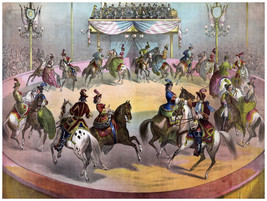 Decor Circus performance Poster. Fine Graphic Art. Horse Show. Wall Desi... - $17.10+