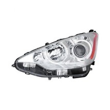 Headlight For 2012-14 Toyota Prius C Driver Side Chrome Housing Clear Lens -CAPA - £208.32 GBP