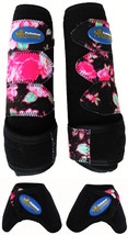 Medium Professional Equine Horse Sports Medicine Splint Boots Bell Floral 4135B - $61.37