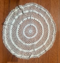 Vintage hand crocheted round doily 12 inches - £10.15 GBP