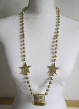 Vtg 18&quot; BUDWEISER Gold Beads, Stars &amp; Tophat Mardi Gras Handstrung Necklace - $150.53 MXN