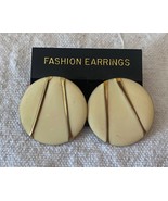 ⭕⭕VTG, never portées, ear loops, earrings, earrings, 3cm high, metal, beige - $11.88