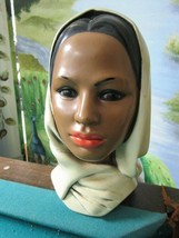 Marwal Chalkware Sculpture Head Middle Eastern Beauty - $72.26