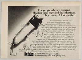 1973 Print Ad Heddon Fishing Lures Scientifically Balanced Mustad Hooks - $11.68