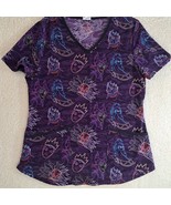 Disney Villains Womens Scrub Top Size Small Silky Feel Polyester Blend P... - $11.56