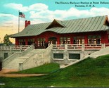 Electric Railway Station Point Defiance Park Tacoma WA 1914 DB Postcard T14 - $9.85