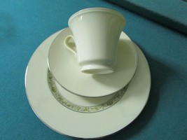 Lenox Trio Cup Saucer Plate Platinum Decor Sprindale Pattern [99] - £51.43 GBP
