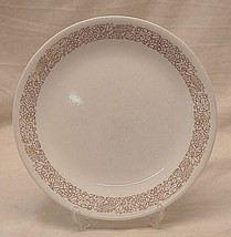 Corelle Corning Ware Salad Plate White Floral Brown Band Vintage USA - £15.76 GBP