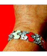 Beautiful vintage red and white/silver bracelet - $32.57 CAD