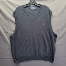 Polo Ralph Lauren 100% Pima Cotton Sweater Vest Mens Sz Large Navy Blue ... - $21.67