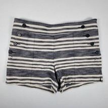 Ann Taylor Loft Cotton Blend White Blue Striped The Riviera Shorts Size 6 - £15.81 GBP