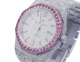 37mm AP Pink Dial Royal Oak Steel Diamond Watch | AP Luxury Style Watch For Men  - £3,291.30 GBP