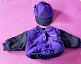 American Girl Today Doll Purple Varsity Jacket &amp; Cap Pleasant Company Hat Set - £15.53 GBP