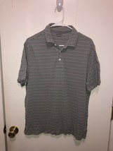 UNTUCKit Men&#39;s Large POLO Shirt 100% Pima Cotton Striped Short Sleeve - $14.84