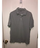 UNTUCKit Men&#39;s Large POLO Shirt 100% Pima Cotton Striped Short Sleeve - $20.36 CAD