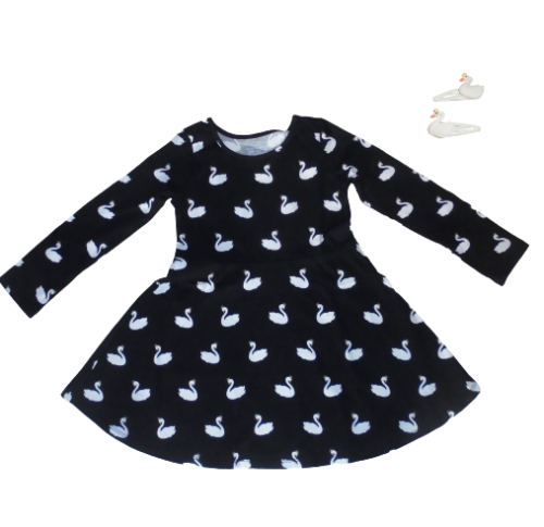 Primary image for NWT The Children's Place Black Swan Skater Dress Hair Clips 3T 4T 5T NEW