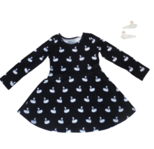 NWT The Children&#39;s Place Black Swan Skater Dress Hair Clips 3T 4T 5T NEW - £11.78 GBP