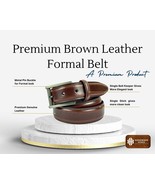 Elegant Brown Leather Formal Belt for Men – Premium Quality, Metal Pin B... - $89.00