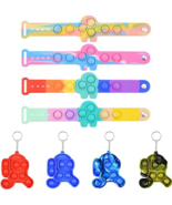 Adjustable Pop Push It Fidget Bracelet and Mini Running Keychain Total 8... - $13.85