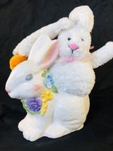 Easter Bunny Ceramic Candy Dish and plush  - £7.81 GBP