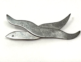 Vintage Pewter Crossed Eels Pin Brooch - $294.59 MXN