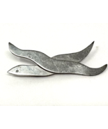 Vintage Pewter Crossed Eels Pin Brooch - $294.59 MXN