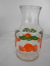 Vintage Glass Orange Juice Jar Jug Beverage Pitcher Decanter Carafe - $39.98