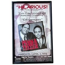 PENN &amp; TELLER Autographed Poster Magic Magicians Vegas 1998 Los Angeles ... - $93.50