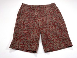 Polo Ralph Lauren Size 31 Men&#39;s Paisley Maroon Flat Front Shorts - £31.63 GBP