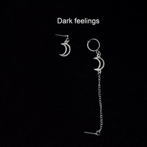 Korean Fashion Moon Earrings For Women Minimalism 2021 Trend Asymmerical Earring - £8.13 GBP