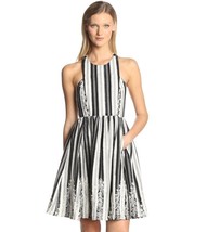 Nwt Plenty By Tracy Reese Embroidered Stripe Flare Dress 6 - £95.04 GBP