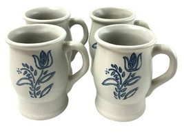 4 Pfaltzgraff Yorktowne Barrel Mugs Stoneware USA Vintage 4.5&quot; Tall Vintage - £23.88 GBP