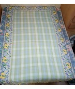 April Cornell Tablecloth 46x46 Reversible Plaid Pears Floral 84&quot;x50&quot; U5 - $30.01