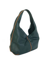 Green Leather Hobo Bag w/ Decorative Stitching, Casual Stylish Purse, Alison - £98.86 GBP