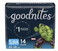 GoodNites Boys&#39; Nighttime Bedwetting Underwear S/M14.0ea - £19.18 GBP