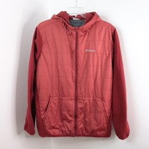 Columbia Men&#39;s XL Thermal Coil Red Fleece Windbreaker Zip-Up Packable Jacket - £11.74 GBP