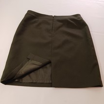 Tahari by Arthur S Levine Women's Back Zip & Slit A-Line Green Skirt Size 12 image 13