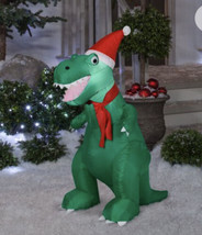 Gemmy Christmas Airblown Inflatable T Rex, 3.5 ft Tall, green Light up - £31.18 GBP