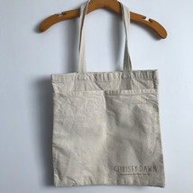 Christy Dawn Shopper Bag Tote Canvas Beige Open Top Pockets Packable - $13.89